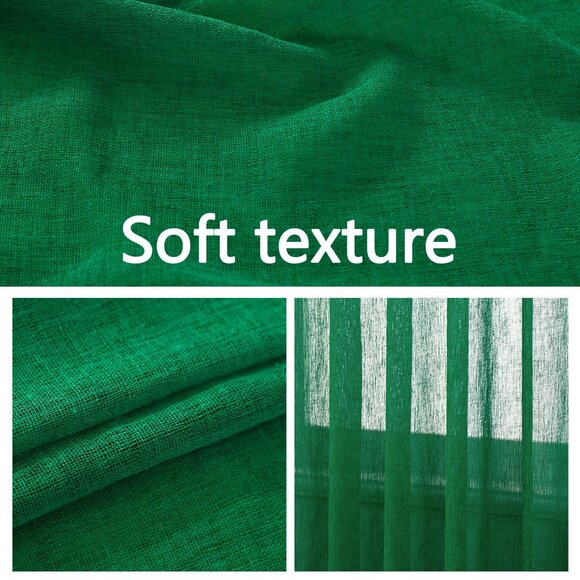 Tony's collection Christmas Faux Linen Semi Sheer Curtains 63", NEW - Picture 3 of 5